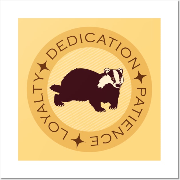 yellow badger wizarding school traits Wall Art by Qaws